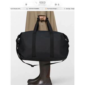 Rains Black Minimalist Duffel Bag